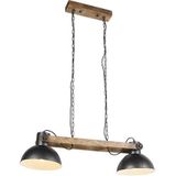 QAZQA mangoes - Industriele Hanglamp eettafel voor boven de eettafel | in eetkamer - 2 lichts - L 1030 mm - Donkergrijs - Industrieel - Woonkamer | Slaapkamer | Keuken