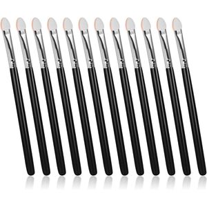 Spons Oogmake-up Borstels 12 Stuks Zwarte Dubbelzijdige Oogschaduw Applicators Wand Shadow Brush Applicator Tool Set voor Vrouwen Meisjes