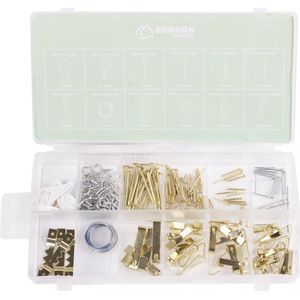 Benson Ophanghaken set - 180-delig - Inclusief fotohangers en koepelspijkers - Assortiment box