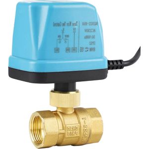 2-weg kogelkraan DN20 3-4 inch AC 230 V gemotoriseerd magneetventiel elektrisch ventiel messing zoneventiel blauw - gemotoriseerde klep