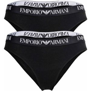 Emporio Armani - Slip - Zwart/Wit - 2 Pack - Katoen - Mid Waist