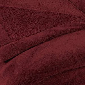 Wollige knuffeldeken XXL 220 x 240 cm bordeauxrood deken bank warm woondeken zacht microvezel fleece Oeko-TEX Montreal