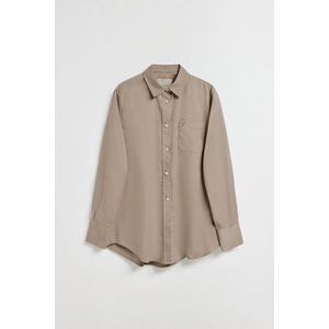 Camelkleurig hemd ""Simona"" met geborduurd Polo Club-monogram, loose fit