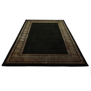 Neoklassieke Vloerkleed Craft Deluxe 23401-975 Zwart-Goud-120 x 170 cm