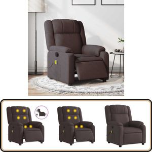 vidaXL Massagestoel - Elektrisch verstelbaar - Donkerbruin Elektrische Massagestoel - Massagefauteuil - Elektrische Verstelbare Stoel - Comfortstoelen - Relaxfauteuil
