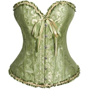 Dameskorsetten - Tops met vetersluiting - Korsetten - Korsetten met baleinen - Push-up bh's - Shapewear - Groen - Maat XL - Maat 38-40 EU