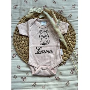Romper - Gepersonaliseerd - Met Naam - Vos Strik - Baby - Katoen - Maat 50/56
