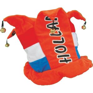 Belletjeshoed oranje Holland met rood-wit-blauwe vlag | WK Voetbal Qatar 2022 | Nederlands elftal belhoed | Nederland supporter hoed | Holland souvenir