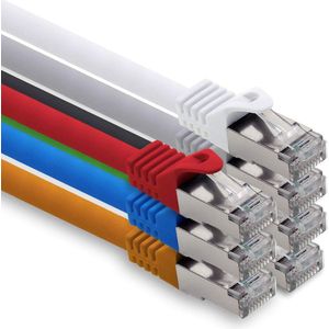 2.0m - 7 kleuren - 7 stuks CAT.7 Ethernet Cable Gigabit LAN Netwerkkabel RJ45-Kabel Patchkabel SFTP PIMF LSZH - 10Gb s cat7 ruwe kabel met RJ45 connector Cat6a