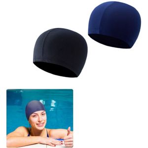 2 stuks - Elastische badmuts - Stoffen badmuts - Elastische badmuts - Antislip - Gemakkelijk aan en uit te trekken - Verminderde weerstand - Zwart en marineblauw - 24*18cm - Geschikt voor dames, heren en kinderen