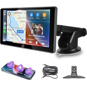 Equivera Carplay Scherm - Carplay Scherm - Carplay Monitor - Draagbare Carplay Scherm - Draadloze Scherm voor Carplay - Autoscherm - Apple Carplay - Android Carplay - Touchscreen Display