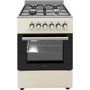 Wiggo WO-E603R(CX) - Serie 3 - 60 cm - Gasfornuis - Creme Rvs