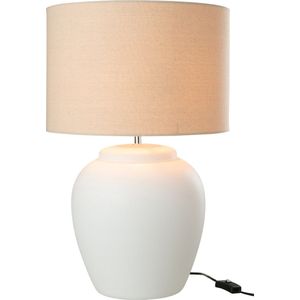 J-Line lamp Meli + kap - keramiek/linnen - wit - large