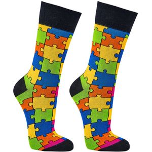 Happy Socks - Puzzel - Huissokken - 2 Paar - Grappige Sokken
