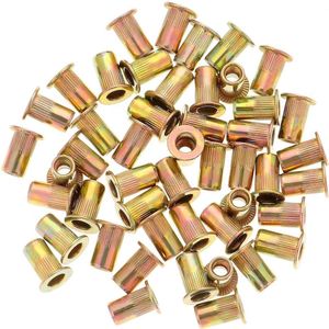150 stuks M5 Zink geplateerde klinknagelmoeren van koolstofstaal - Platte kop schroefdraad insert nutsert rivnuts