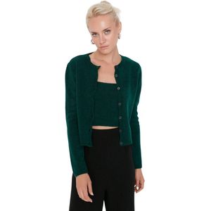 Trendyol Zwart Cropped Blouse-Vest Met Zachte Textuur En Gebreide Trui Twoaw21Hi0107