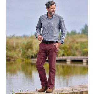 ATLAS FOR MEN - Bordeauxrode chino met stretch - Heren - Verkrijgbaar in grote maten - W34