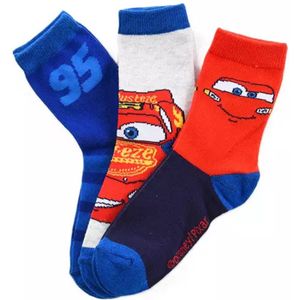 Disney Cars Sokken – Kinder Sokken Lightning McQueen – 3 Paar – Maat 23/26