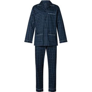 Heren pyjama poplin katoen doorknoop 9428 56 navy