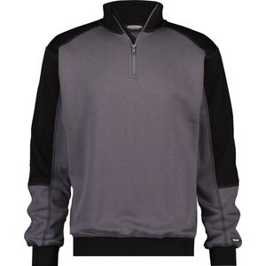 DASSY® Basiel Tweekleurige sweater - maat S - CEMENTGRIJS/ZWART