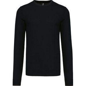 Pullover/Cardigan Heren XL Kariban Ronde hals Lange mouw Black 50% Katoen, 50% Acryl