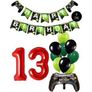 Cijfer Ballon 13 Game Videospel Verjaardag Thema - De Versiering voor de Gamers Birthday Party van Snoes