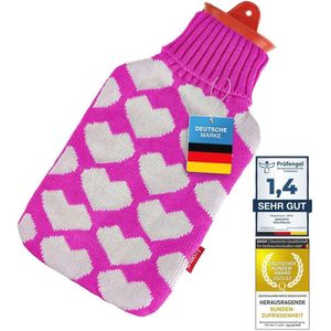 Extra grote warmwaterkruik XXL met 2 liter inhoud en zachte hoes - 100% natuurlijk rubber