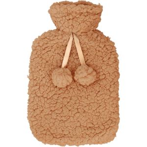 Kruik met Teddy Hoes 29x17x4 cm - Warmwaterkruik - Warmtekruik - Warmte Kussen - Bruin - Deluxa