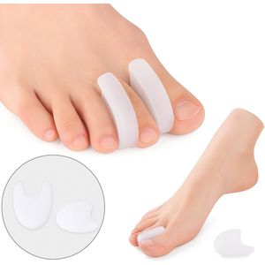 *** 4x Siliconen Teencorrector - 2 paar Teenspreiders - Gel - Hallux Valgus - Teen Recht Maken -Toe Straightener -1 Stuk - van Heble® ***