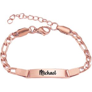 Baby/Kinder Armbandje Met Naam | Rosegoud | RVS | Michael