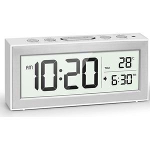 Digitale Wekker met Groot LED-display en Nachtlampje - 5 Alarmen, Automatische Helderheidsaanpassing, Snooze functie en Kalender