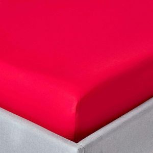 Hoeslaken rood hoeslaken voor matrasgrootte 90 x 190 cm, 100% Egyptisch katoen draaddichtheid 200 percal lakens