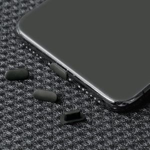 20 stuks siliconen anti-stofkap stekkers voor bliksem opladen stofpoort beschermer - plat ontwerp - compatibel met iPhone 14 13 12 11 Pro Max Air Pods - zwart