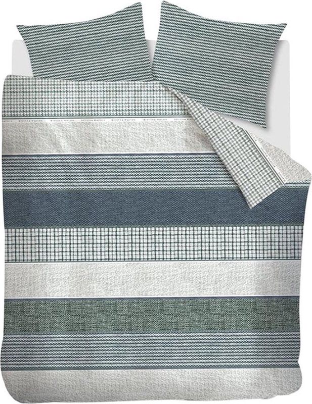 Riviera Maison dekbedovertrek Tailor green - 1-persoons - 140x200/220 cm incl. 1 sloop - Groen