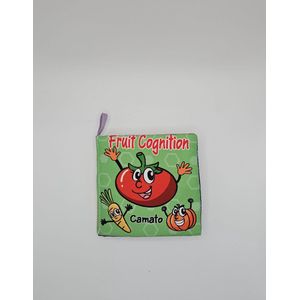 Yippiez - fruit herkenning - Zacht knisperboek baby - box speelgoed - sensorisch - leren - stof – pakkende kleuren – groenten- kraamkado – kraamcadeau