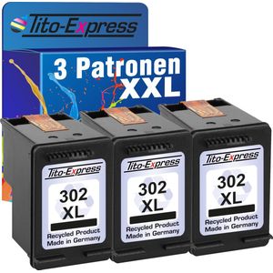 PlatinumSerie® 3 Cartridge/Patronen compatibel voor HP 302 XL Black met chip zodat de vulstand het weer doet