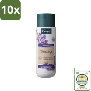 10 x Kneipp Douche Relaxing 200 ml - Grootverpakking - Douchegel Ontspanning - Ontspannende Geur - Lavendel Geur - Huid Verzorging - Natuurlijke Huidbarrière