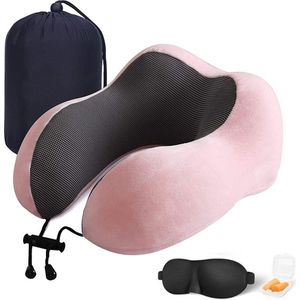 Nekkussen -Reiskussen -Nekkussen Vliegtuig & Auto- Luxe Reiskussen - Memory Foam -Easy Travel-Inclusief Slaapmasker & Oordopjes-Comfy Travel Pillow-U-vormig traagschuimkussenmet