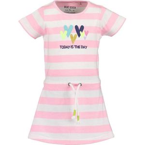 Blue Seven - jurk - gestreept - roze