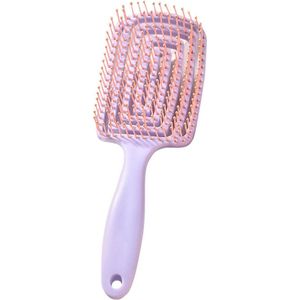 Unisex Anti-klit Haarborstel - Ontwarrende borstel voor krullend en lang haar - Unieke professionele ontwarrende borstel - Met spiraalveer - Lichtpaars