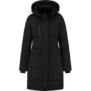 Travelin' Selma Dames Lange Winterjas - Waterafstotend en Winddicht Parka - Zwart - Maat 46