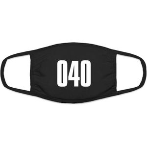 Eindhoven 040 mondkapje | gezichtsmasker | bescherming | bedrukt | logo | Zwart mondmasker van katoen, uitwasbaar & herbruikbaar. Geschikt voor OV