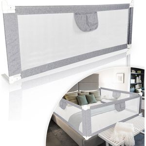 Bedhekje 180cm kinderbedhek voor kinderen inklapbaar, draagbaar, kinderbedbeschermingshek, valbeveiliging, bed en boxspringbed