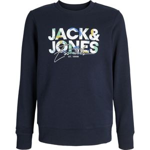 Jack & Jones - JJGEPLAS - Sweatshirt - Blauw - Normale Pasvorm - Lange Mouw