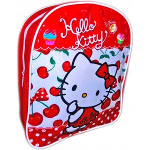 Hello Kitty Cherry Rugzak | Schooltas voor Kinderen - Mochila 28 x 23 x 8 cm - Rood
