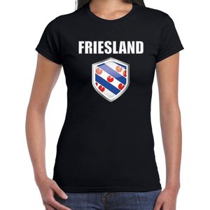 Friesland t-shirt zwart dames - Friese landen shirt / kleding - EK / WK / Olympische spelen Friesland outfit M