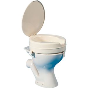 Derby Toiletverhoger Opzet (TO6010ST) 10 cm - Met deksel - Creme wit