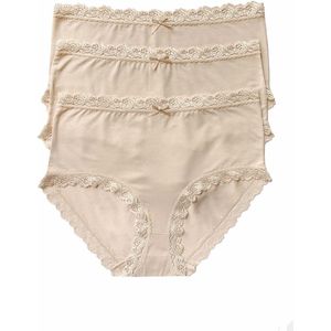 Nina von C - Dames Tailleslips - Huidskleur - 3-pack - Kanten Modal Onderbroek