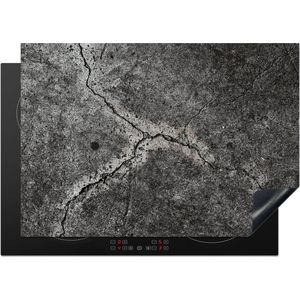Inductie beschermer - Beton print - Grijs - Stenen - Betonlook - Industrieel - Afdekplaat voor fornuis - Inductie kookplaat - 75x52 cm - Kookplaat - Inductie mat