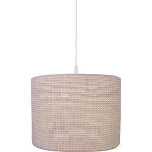 BINK Bedding Harde lampenkap / Hanglamp Pique/Wafel Zand 30 cm inclusief pendel